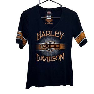 Harley-Davidson Black and Orange Short Sleeve Tee